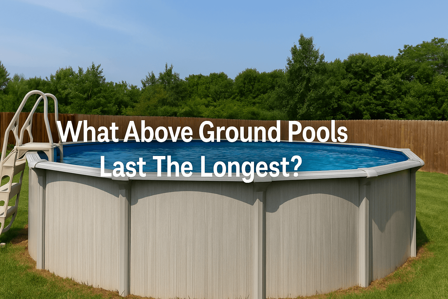 above-ground-container-pool-in-a-grassy-backyard-with-wooden-fence-under-clear-blue-sky
