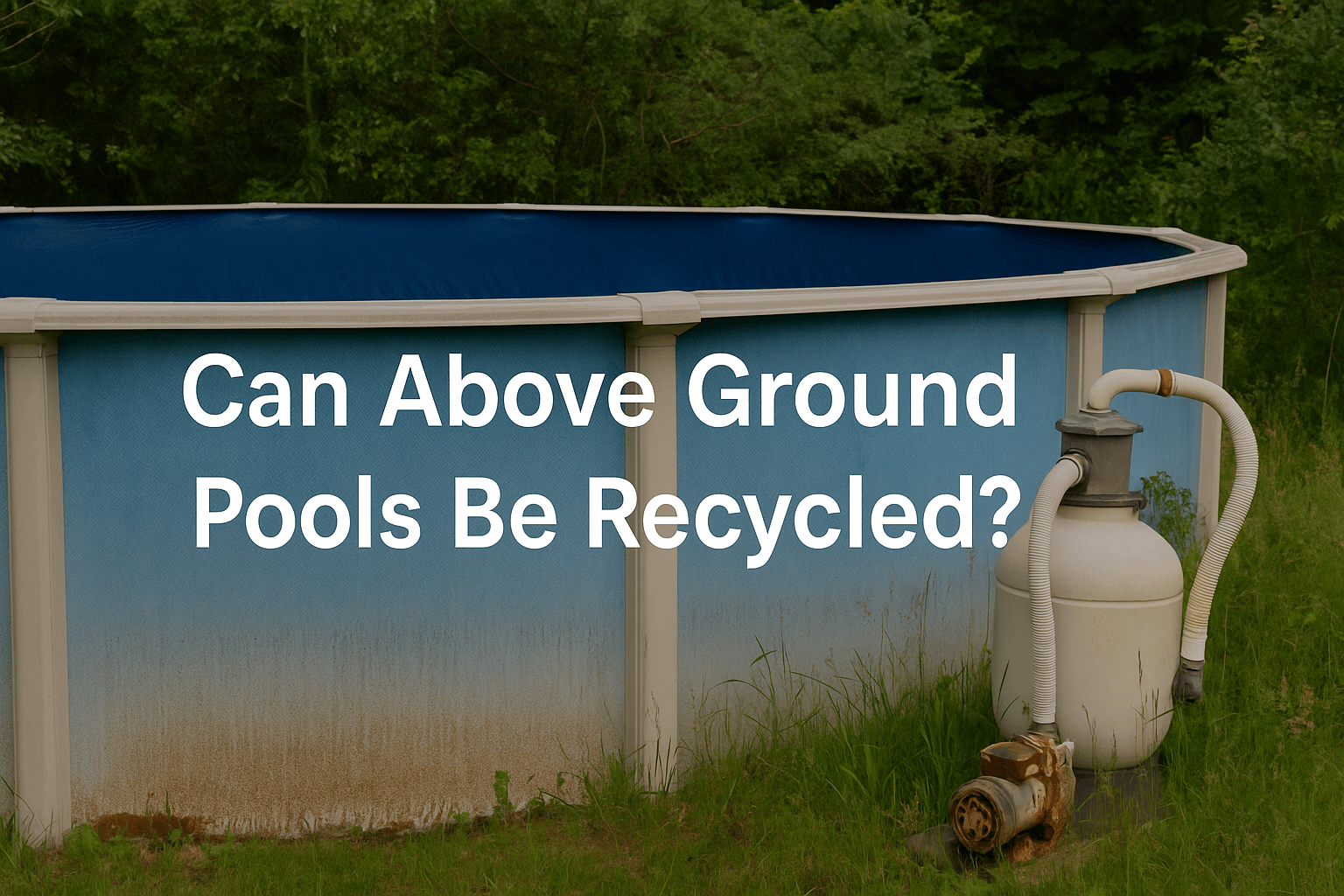 old-portabe-small-swimming-pool-with-blue-liner-and-worn-filter-pump-surrounded-by-overgrown-grass