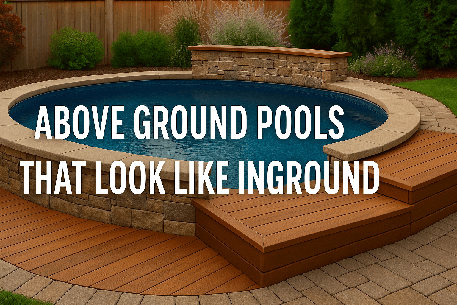 an-above-ground-pool-designed-to-look-like-an-inground-pool-with-stone-retaining-walls-wooden-decking-and-surrounding-landscaping-under-sunny-skies