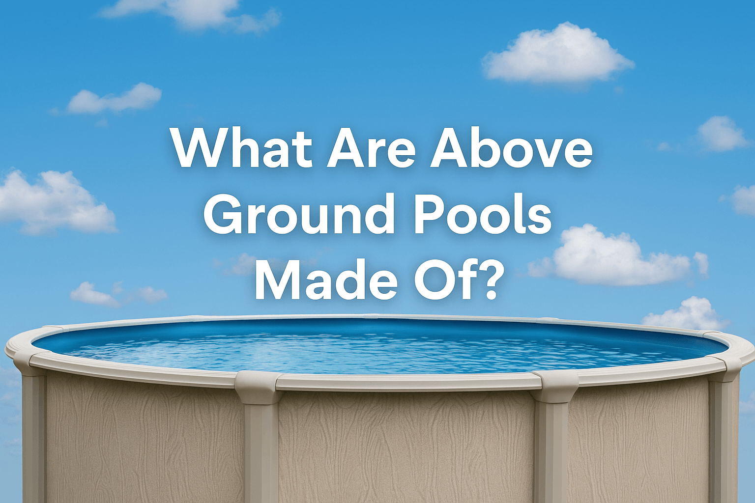 circular-above-ground-pool-installed-with-textured-resin-walls-and-steel-top-rails-under-a-blue-sky-with-clouds