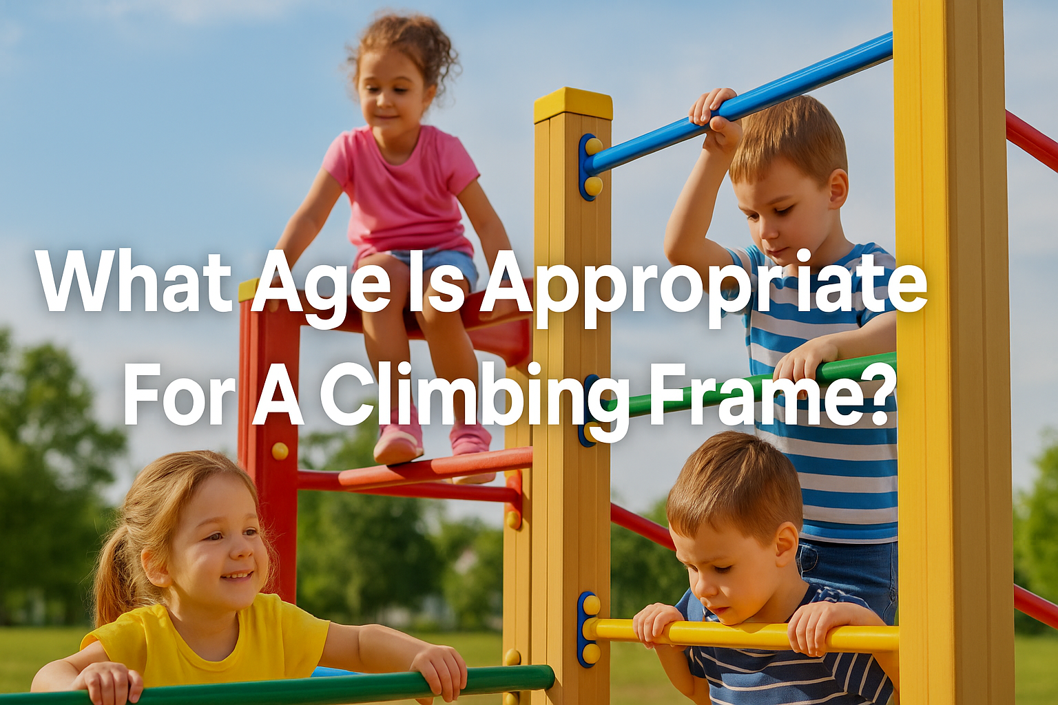 children-on-colourful-climbing-frame-with-title-what-age-is-appropriate-for-a-climbing-frame