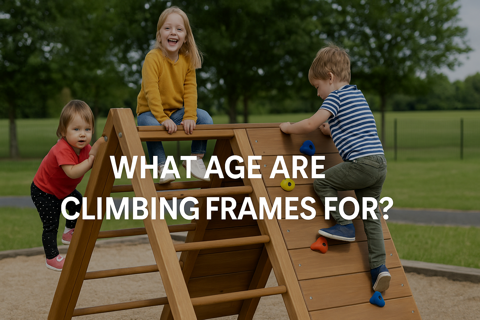children-on-a-wooden-climbing-frame-with-centered-text-what-age-are-climbing-frames-for
