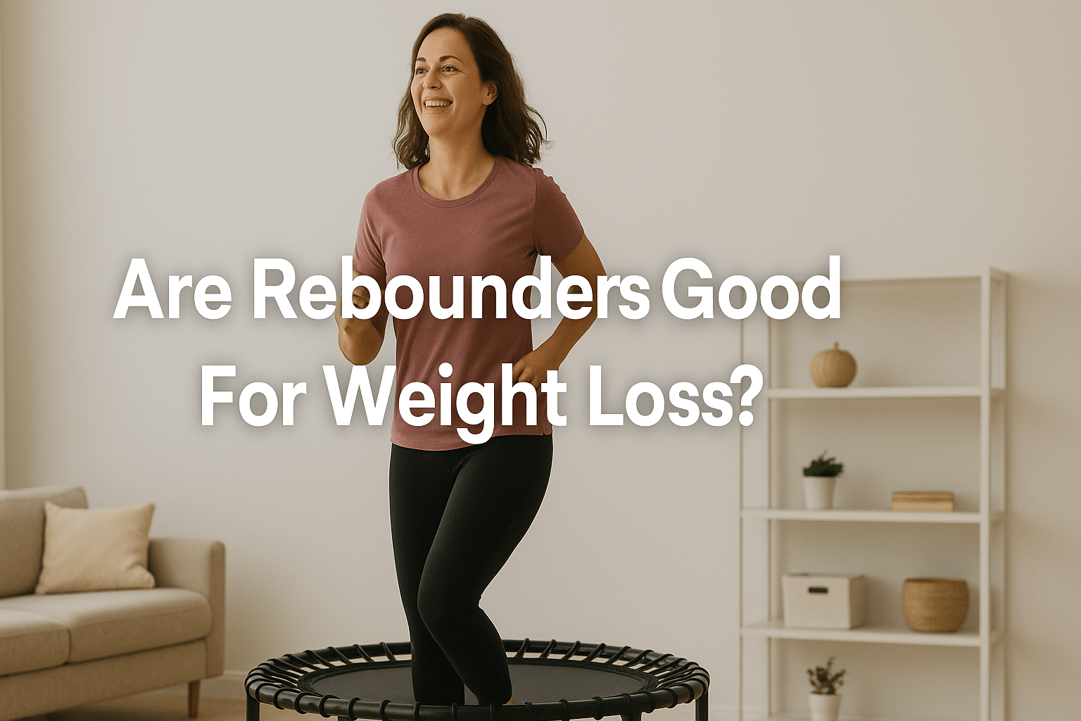 woman-smiling-and-exercising-on-rebounder-trampoline-in-living-room-showing-rebounder-trampoline-benefits-for-weight-loss-and-fitness
