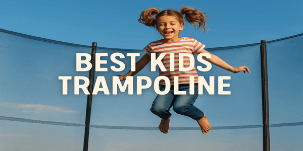 best-kids-trampoline-banner-image-girl-jumping-on-trampoline-with-safety-net-blue-sky-background