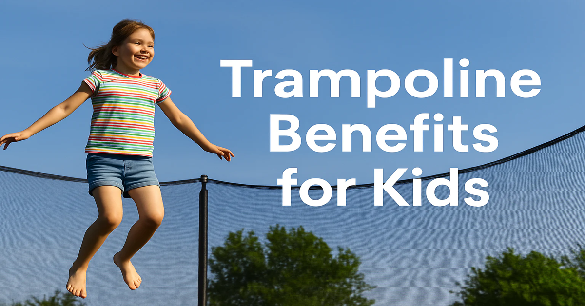 trampoline-benefits-for-kids-smiling-girl-jumping-outdoors-blue-sky-safety-net
