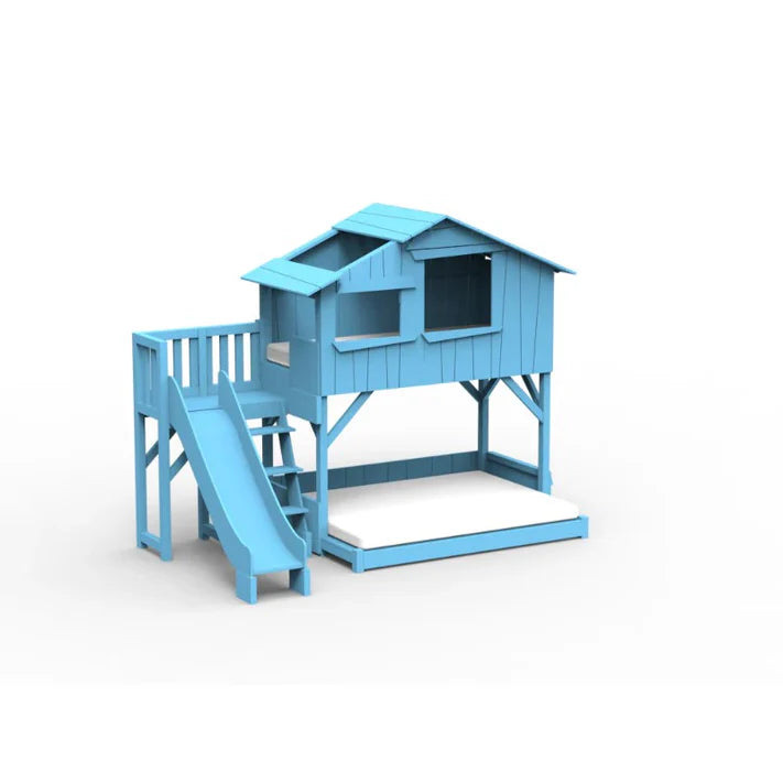 bespoke-childs-treehouse-bed-azure-blue