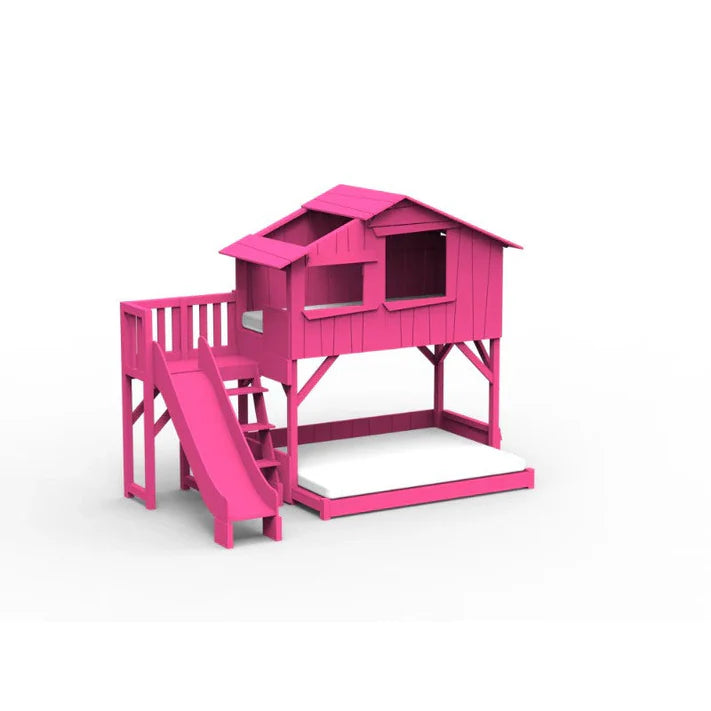treehouse-bed-and-slide-summer-pink