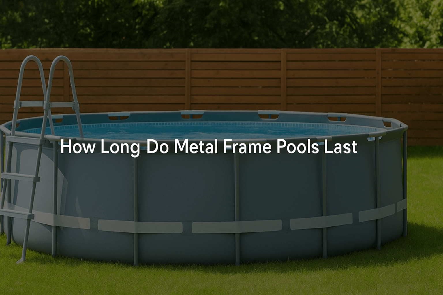 large-swimming-pool-for-adults-in-backyard-with-metal-frame-clear-blue-water-ladder-wooden-fence-green-grass-banner-text-how-long-do-metal-frame-pools-last
