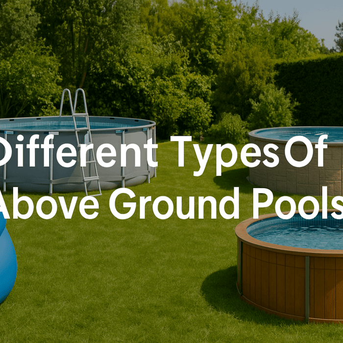 permanent-above-ground-pools-in-garden-setting-with-different-pool-types-inflatable-metal-frame-resin-and-wood-wall-pools-under-sunny-sky