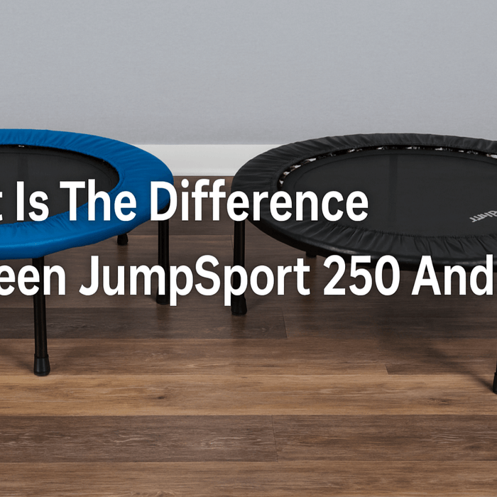 what-is-the-difference-between-jumpsport-250-and-350-banner-image-showing-two-trampolines-side-by-side-one-smaller-one-larger-on-wooden-floor-with-centred-title-text