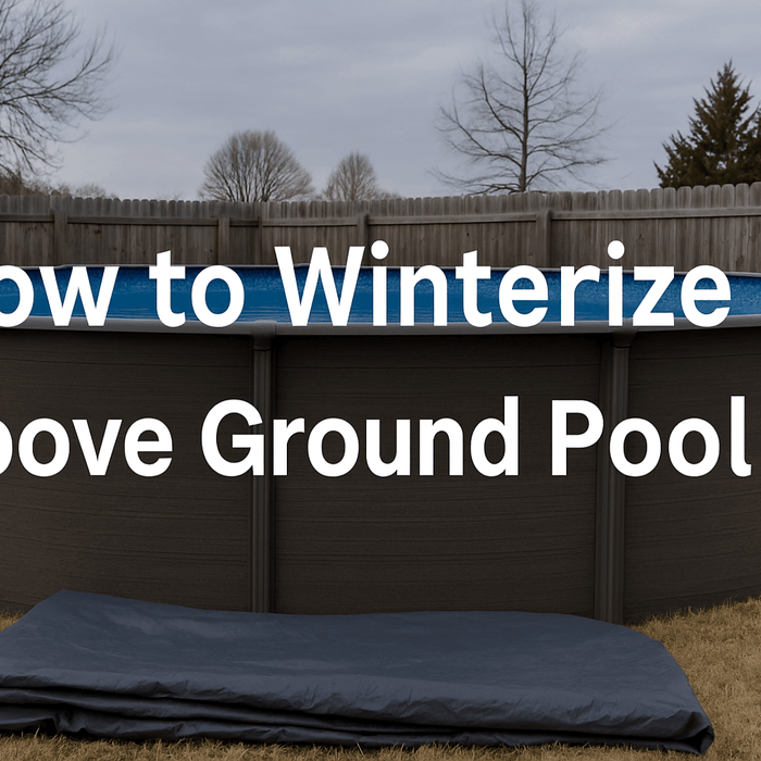 how-to-winterize-above-ground-container-pool-banner-with-covered-pool-air-pillow-blue-hose-and-leafless-trees-in-background