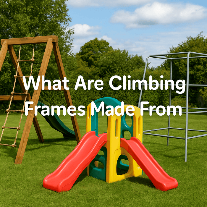 a-colourful-garden-scene-with-wooden-plastic-and-metal-climbing-frames-on-green-grass-under-blue-sky-with-the-title-what-are-climbing-frames-made-from-centred-in-bold-white-text