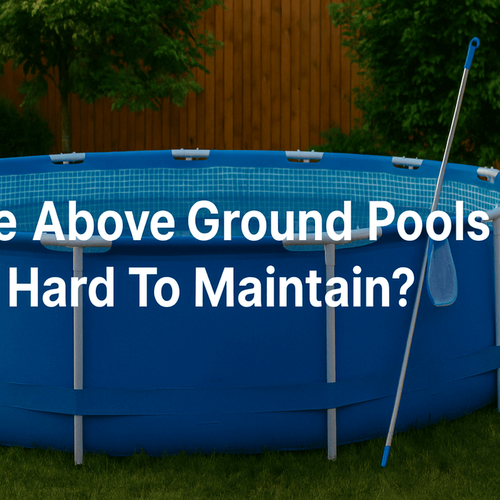 a-photograph-features-an-above-ground-swimming-pool-in-a-british-backyard-with-a-cleaning-pole-filter-pump-and-the-text-are-above-ground-pools-hard-to-maintain-centred-across-the-image