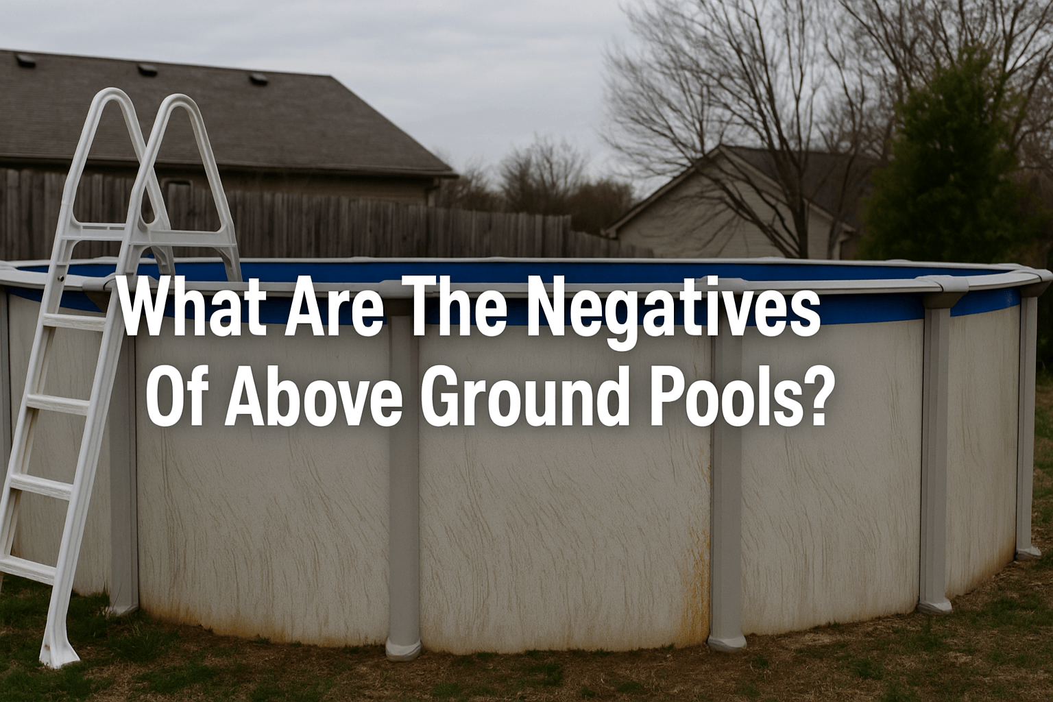 above-ground-pool-in-a-suburban-backyard-with-visible-rust-discolouration-and-a-plastic-ladder-under-cloudy-skies-with-the-text-what-are-the-negatives-of-above-ground-pools-in-the-centre
