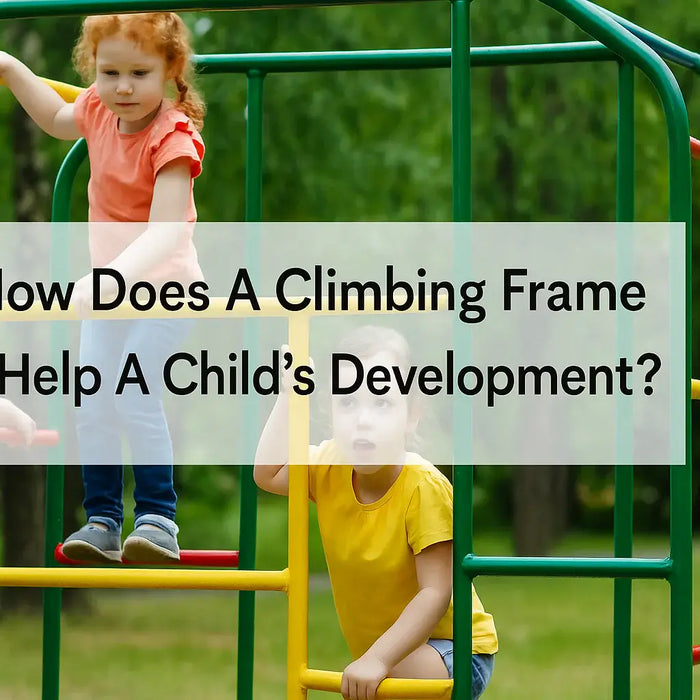 our-young-children-playing-on-a-colourful-metal-climbing-frame-in-a-green-park-with-text-overlay-reading-how-does-a-climbing-frame-help-a-child's-development-in-centre-of-image