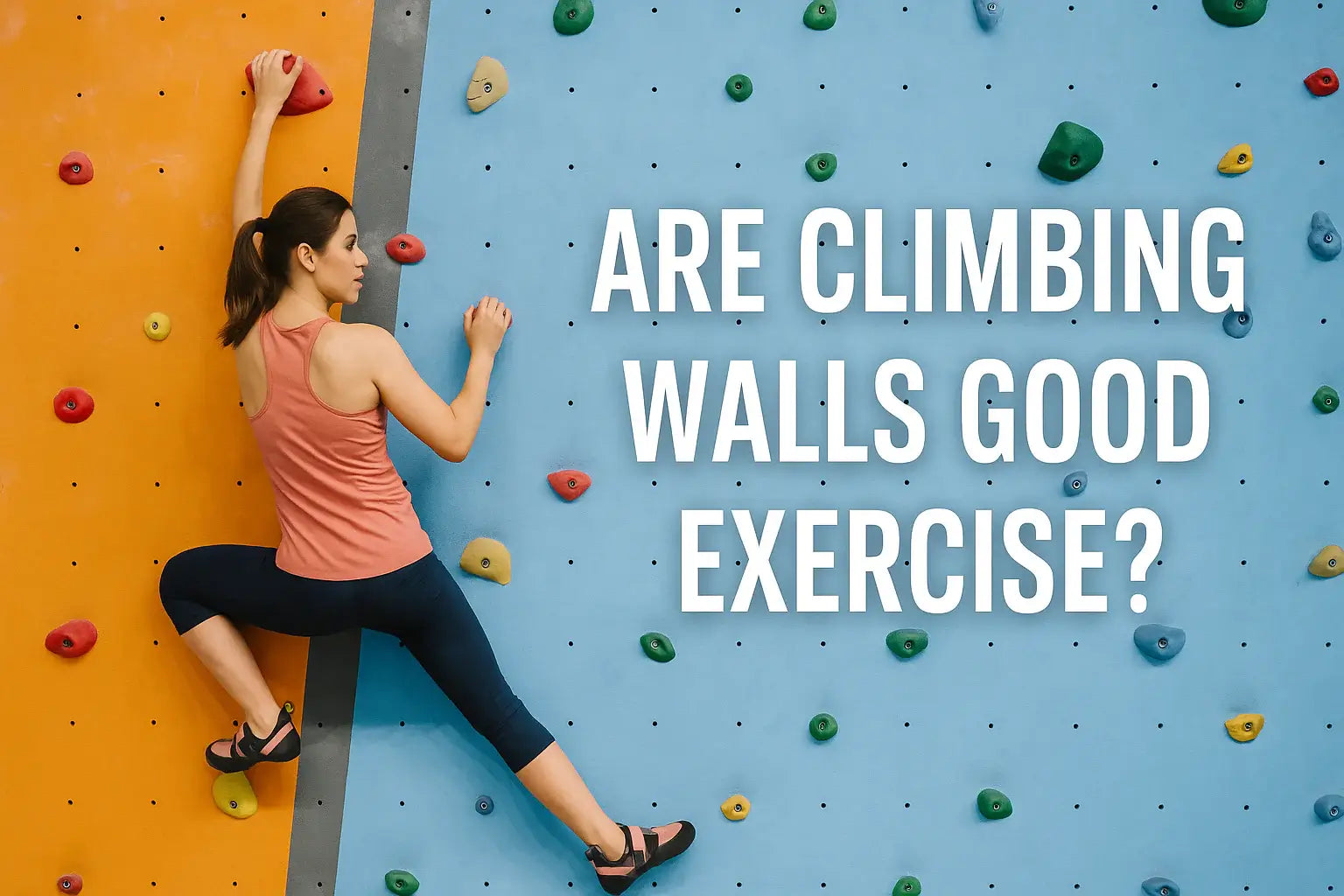 are-climbing-walls-good-exercise-banner-showing-woman-climbing-indoor-wall-with-bold-text