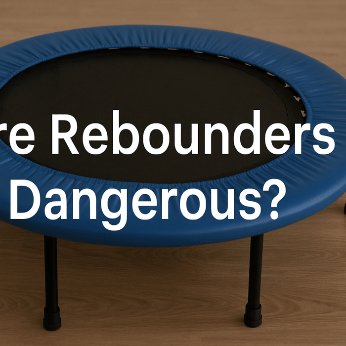 are-rebounders-dangerous-blog-banner-showing-blue-rebounder-uk-on-wooden-floor-with-white-text-title-in-centre