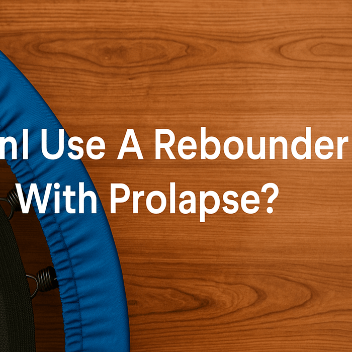 banner-image-showing-a-mini-trampoline-rebounder-on-wooden-floor-with-centred-text-reading-can-i-use-a-rebounder-with-prolapse