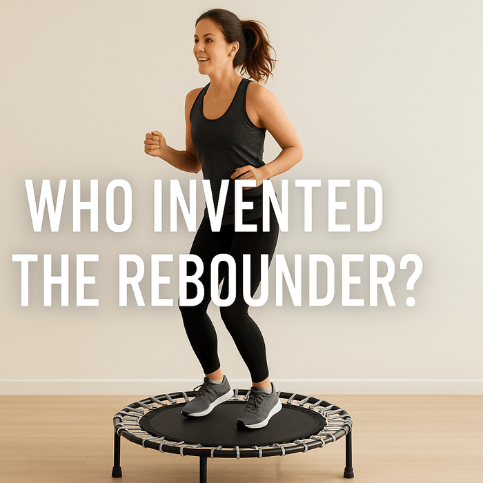 who-invented-the-rebounder-banner-image-with-woman-bouncing-on-mini-trampoline-rebounding-exercise-fitness-blog