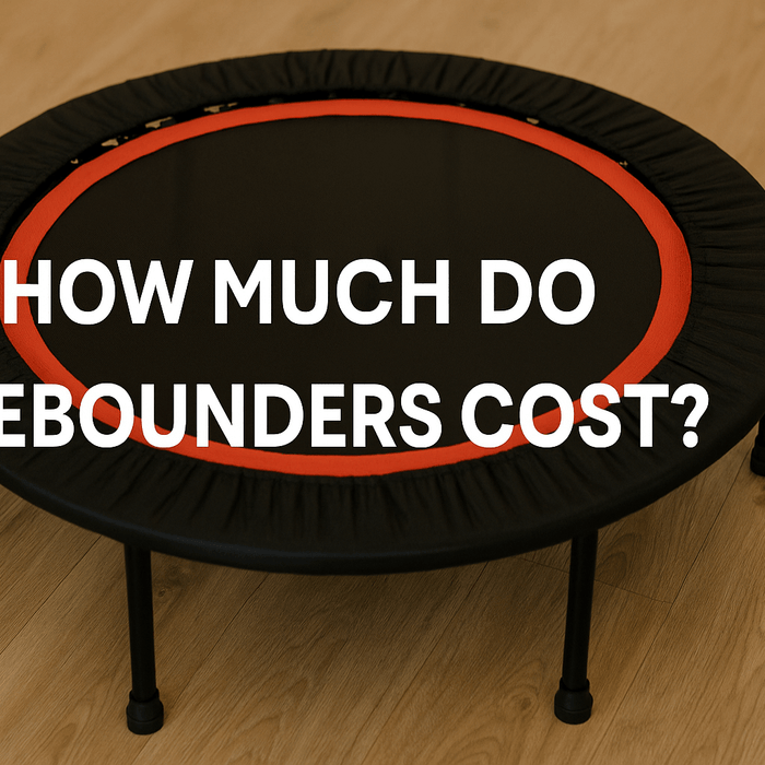 how-much-do-rebounders-cost-banner-image-showing-mini-trampoline-on-wood-floor-with-centered-text-best-mini-trampoline-for-adults