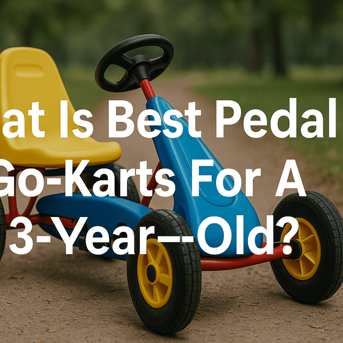 colourful-pedal-go-karts-for-toddlers-in-park-with-yellow-seat-blue-frame-and-centered-text-what-is-best-pedal-go-karts-for-a-3-year-old