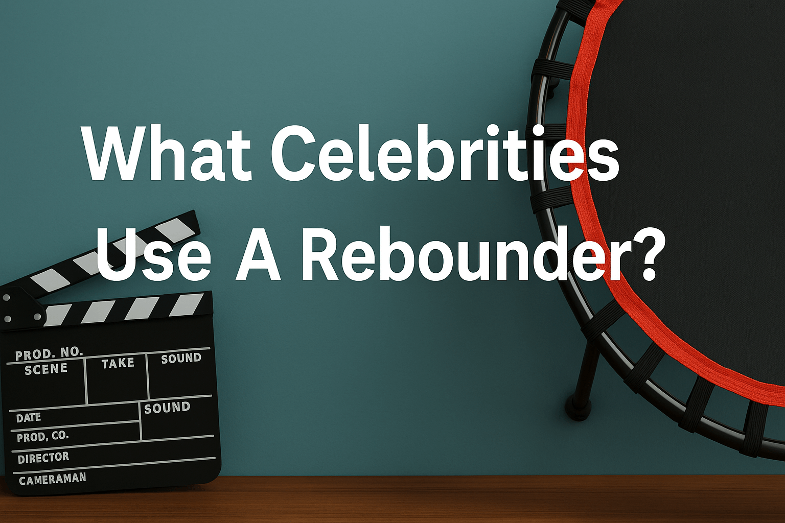 blog-banner-image-showing-rebounder-trampoline-and-film-clapperboard-with-centered-text-what-celebrities-use-a-rebounder