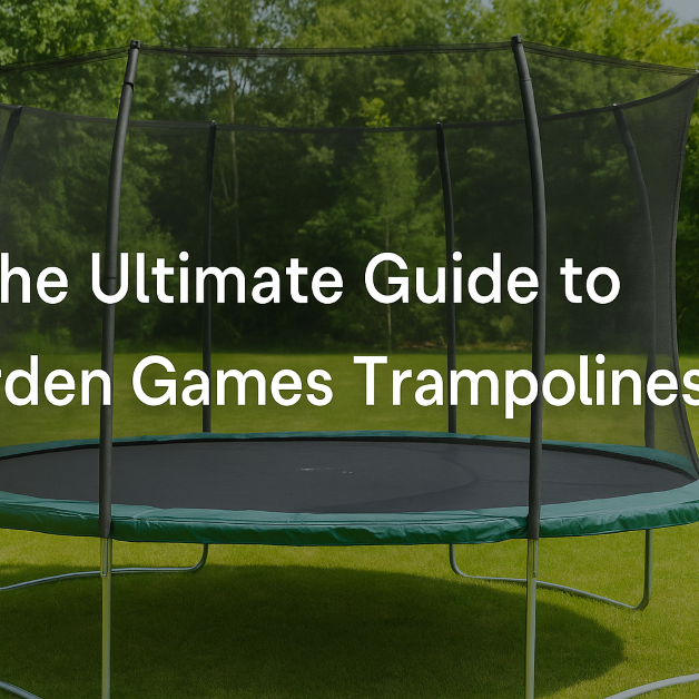 trampoline-in-garden-with-green-grass-and-trees-showing-title-the-ultimate-guide-to-garden-games-trampolines
