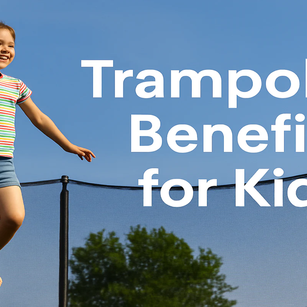 trampoline-benefits-for-kids-smiling-girl-jumping-outdoors-blue-sky-safety-net