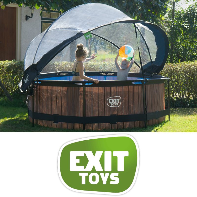 Exit-toys-uk-logo-and-children-playing-in-pool-with-dome