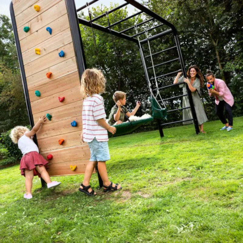 Metal-monkey-bars-for-garden-uk-family-playing-together