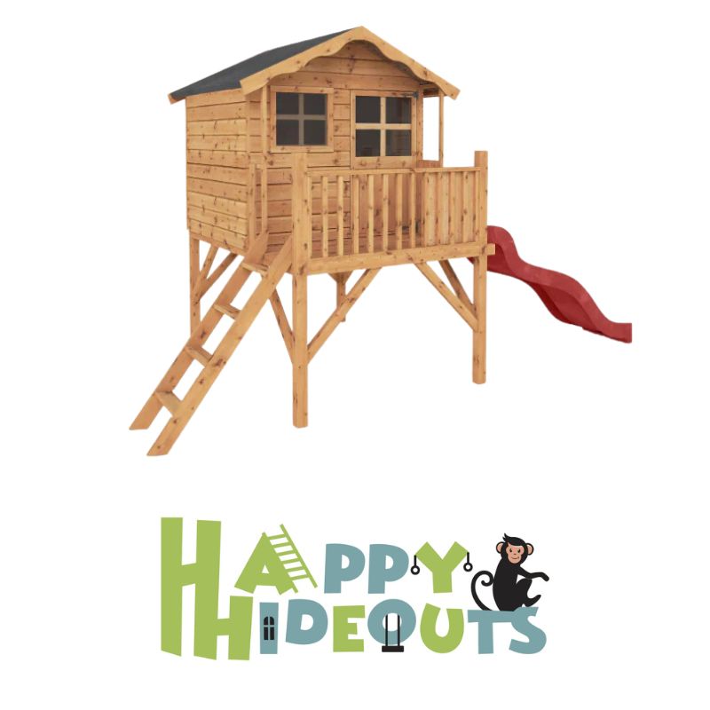 Wooden-wendy-play-house-with-ladder-and-slide