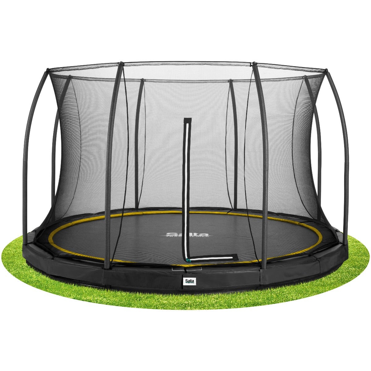 12ft-salta-black-inground-round-trampoline-installed-in-garden