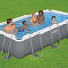 Bestway Power Steel 13'3" x 6'7" x 39.5"/4.04m x 2.01m x 1.00m Rectangular Pool Set family outside