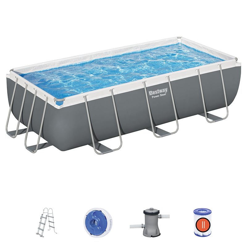 Bestway Power Steel 13'3" x 6'7" x 39.5"/4.04m x 2.01m x 1.00m Rectangular Pool Set detail view