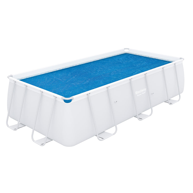 Bestway 13'3" x 6'7"(4.04m x 2.01m)/13'6" x 6'7"(4.12m x 2.01m) Rectangle Solar Pool Cover side angle view