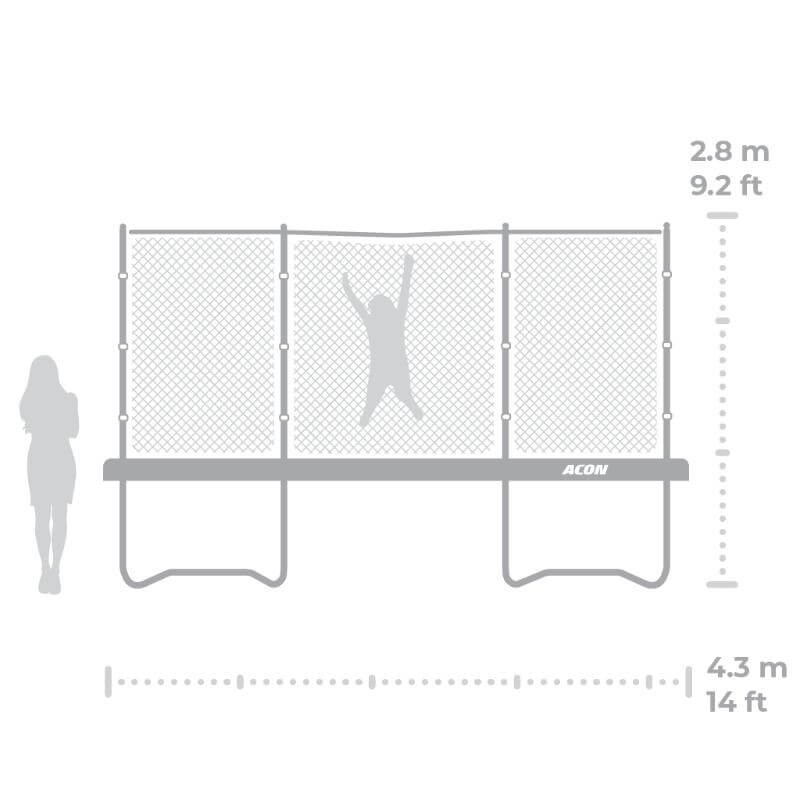 ACON-Air-14ft-Round-Trampoline-dimensions-diagram-with-standard-enclosure