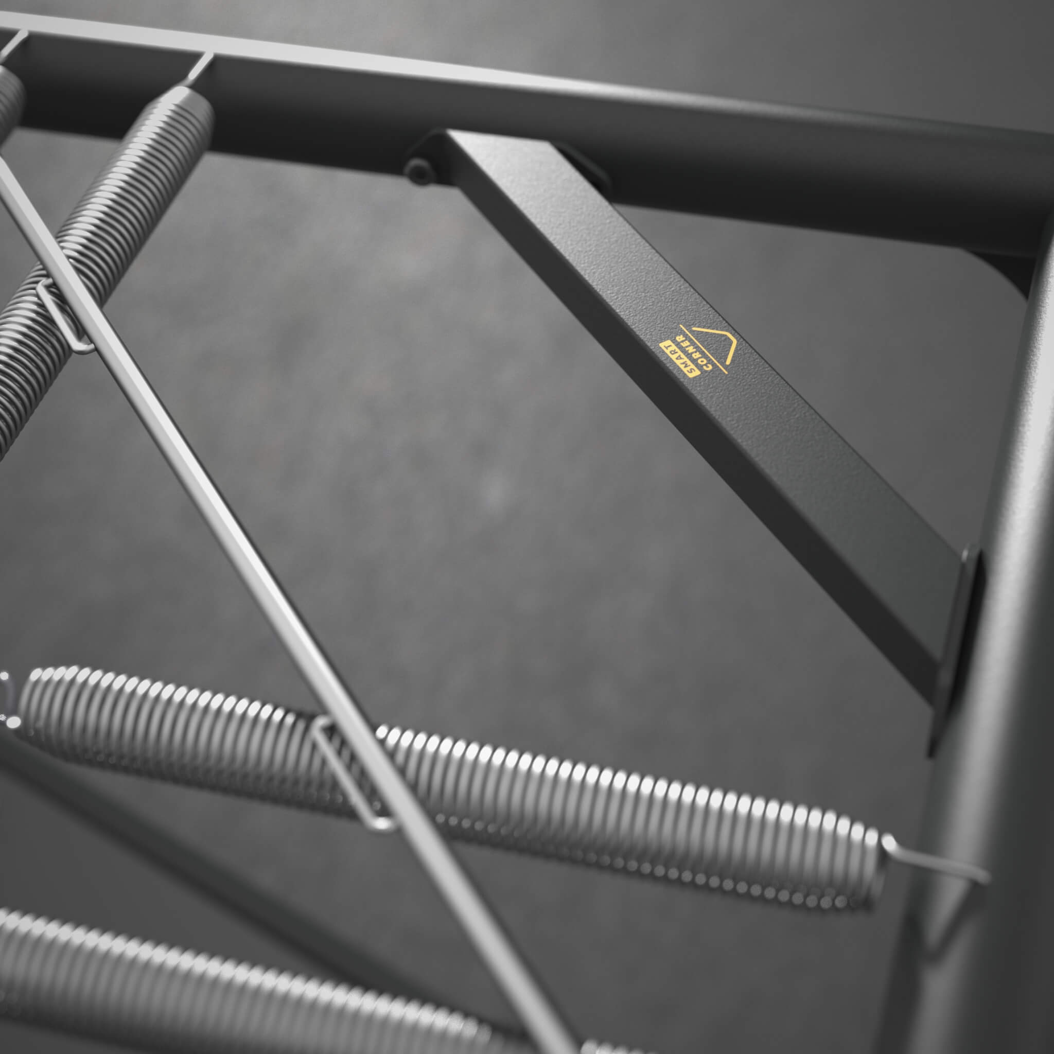 ACON-X-Trampoline-smart-corner-frame-detail-with-springs