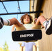 BERG Playbase Swing with boy swinging in garden