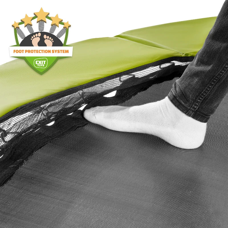 EXIT_Silhouette_12ft_Trampoline_On_Legs_green_foot_protection