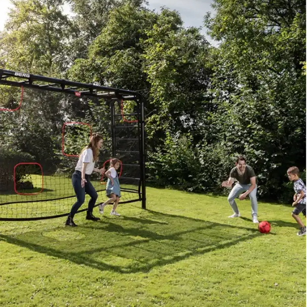 BERG PlayBase Medium TT 3-in-1 climbing frame with nest swing soccer football net mood