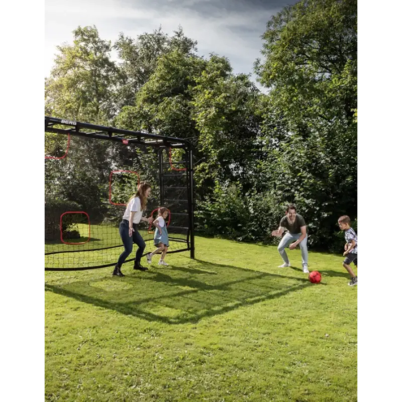 BERG PlayBase Medium TT 3-in-1 climbing frame with nest swing soccer football net mood