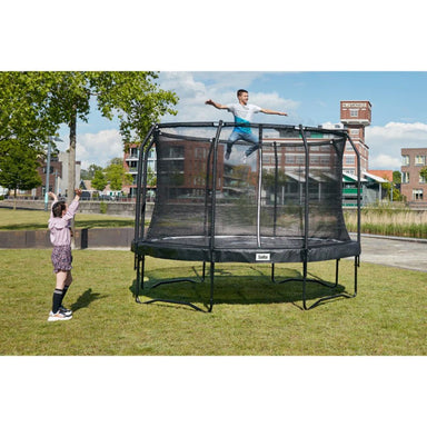 Salta Premium Black Edition Trampoline With Safety Net round lifestyle