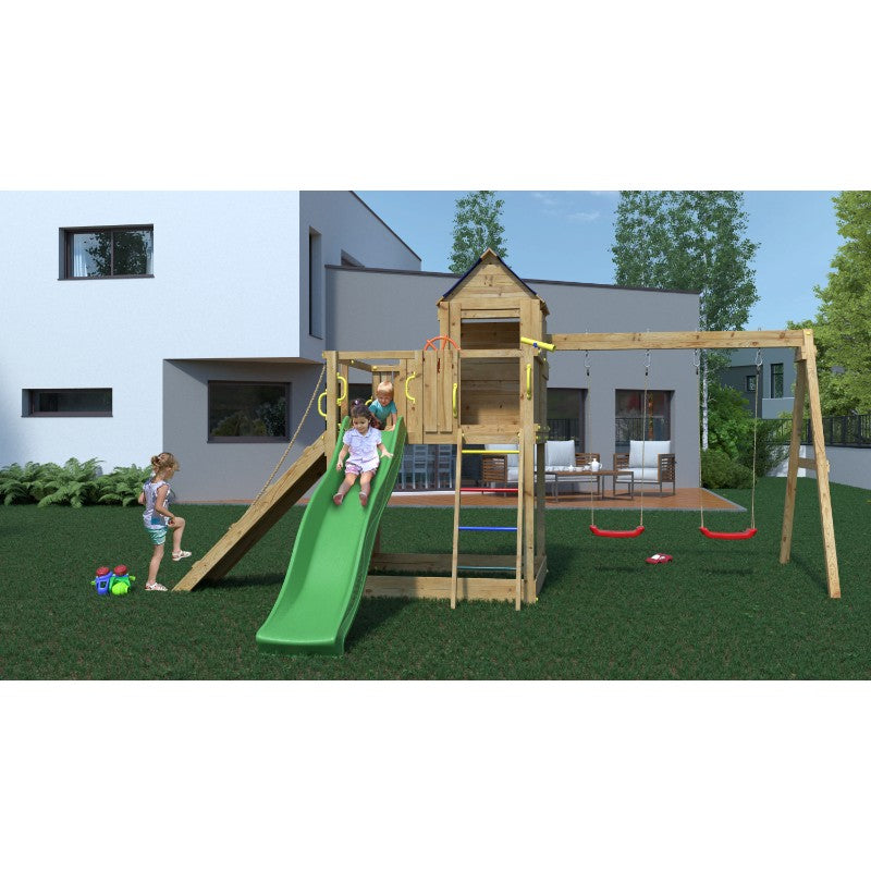 Shire_Kids_Treehouse_Climbing_Frame_kids_sliding