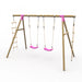 angled-hero-shot-of-the-plum-gibbon-wooden-swing-set-with-two-green-seats-and-a-knotted-climbing-rope-on-white-background