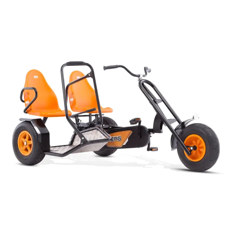berg-trike-chopper-with-orange-seats-and-wide-leg-room