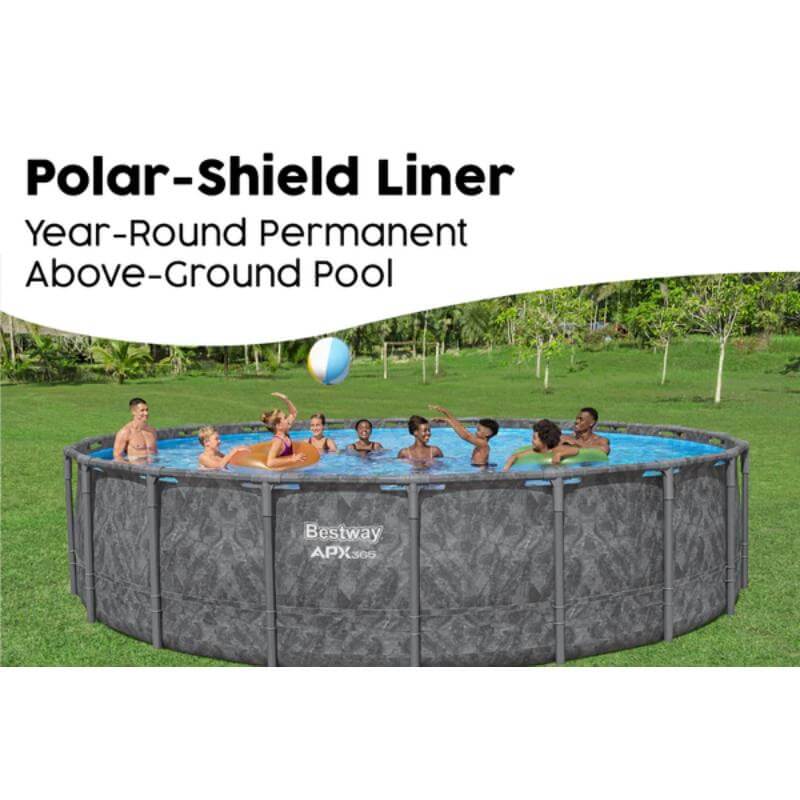 bestway-apx-365-round-polar-shield-liner-above-ground-pool-with-family