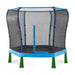 
blue-kids-trampoline-with-safety-net-and-green-legs
