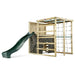 child-sliding-down-wooden-climbing-cube-slide-in-back-garden