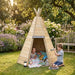 children-playing-in-a-wooden-garden-teepee-hideaway