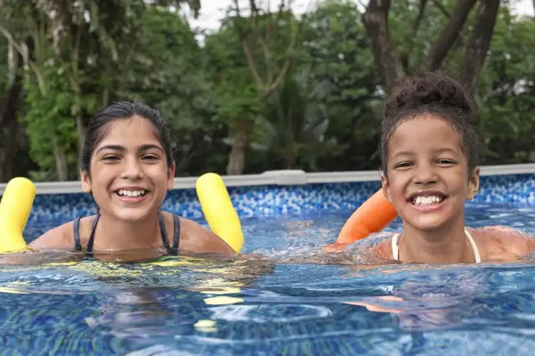 children-swimming-in-bestway-hydrium-20ft-oval-above-ground-pool